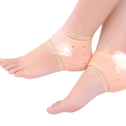 Anti Crack Silicon Gel Heel And Foot Protector Moisturizing Socks for Foot Care,Pain Relief And Heel Cracks for Men And Women - Beige Free Size - 1 Pair