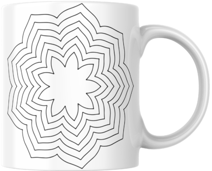Mandala Printed Ceramic Mug | Coffee Mug | Tea Mug | Milk Mug | Designer Mug | 330 ml, Microwave & Dishwasher Safe | Mug for Kids | Mug for Friend, Birthday Gift