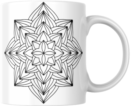 Mandala Printed Ceramic Mug | Coffee Mug | Tea Mug | Milk Mug | Designer Mug | 330 ml, Microwave & Dishwasher Safe | Mug for Kids | Mug for Friend, Birthday Gift