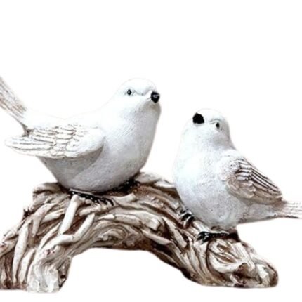Bird Pair showpiece for Home DecorBird Statue for Gifts and HomeBird and Animal showpiece (White)